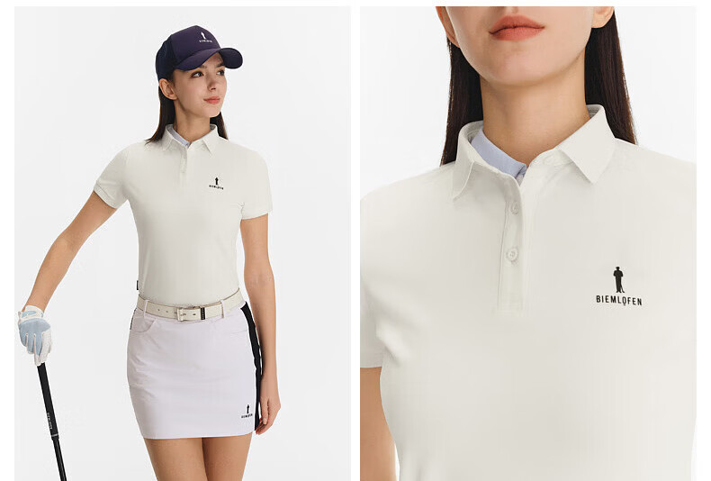 Biyinlefen Golf Women's 2026 Spring New Small Collar T-Shirt Sports Casual Stretch Comfortable Skin-Friendly Breathable Versatile Short Sleeve Polo Shirt 13